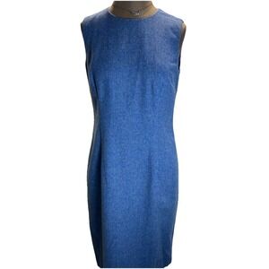 Vtg Talbots Dress Herringbone Wool Lined Sleeveless Elegant‎ Sz 8 Retro Violet